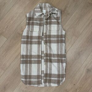 H&M Brown Plaid Vest